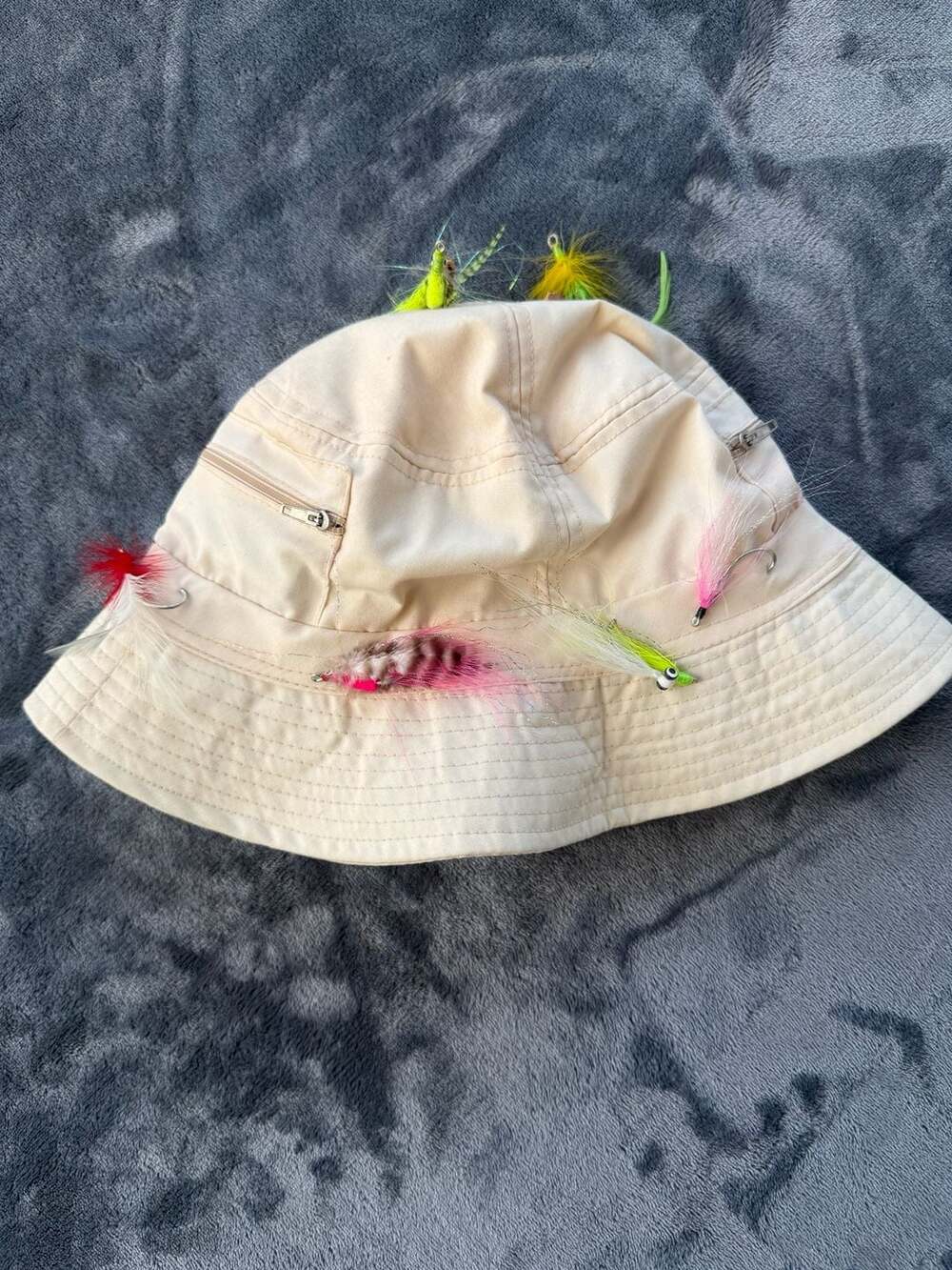 J Hats Vintage Fishing Bucket Hat Size 59cm Beige